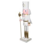 CVUTOVO Schiaccianoci Soldatino in Legno Dorato Tradizionale Figura Natalizia con Base Stabile per Decorazioni Tavolo Festa di Natale