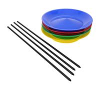 CVUTOVO Set 4 Piatti Rotanti per Giocoleria con Bacchette Colorate Piatti da Circo Giocattolo per Accessori per Spettacoli Circensi e Allenamento Abilità Giocolieri Principianti