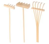 CVUTOVO Set di 3 Accessori per Giardino Zen in bambù Beige, Rastrelli Miniatura Senza Odore, per Decorazione Yoga Club e Hotel Sabbia Zen