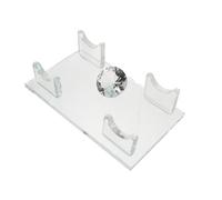 CVUTOVO Supporto per microfono in cristallo, supporto da tavolo per 2 microfoni, da scrivania stabile per karaoke, studio, canto e feste