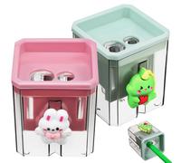 CVUTOVO Temperino Doppio in Plastica 2 Pezzi Due Fori, Pratico e Facile da Usare, per Decorazioni Scuola e Forniture per Ufficio