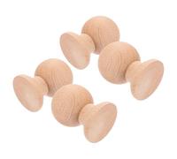 CVUTOVO Terminali in Legno Naturale per Bastoni e Montanti, Set da 4 Pezzi 4x3 Cm, Pomelli Decorativi per Ringhiere e Tende, Accessori per Arredamento Interno Rustico e Fai da Te