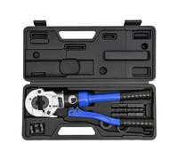 CW-1632 Pinza idraulica manuale Set di crimpatura Materiale 41Cr4 8T/80KN Matrici Buona compatibilità Adatta a tubi in e Maniglia ergonomica isolata(Blauw)