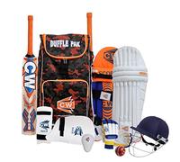 CW Bouncer, kit completo per cricket, mano destra, per tutte le età, set completo per la mano sinistra, zaino da viaggio, borsa da cricket con design dell'esercito soldato (3 per 5-7 anni, destra)