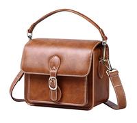 Cwatcun Borsa per fotocamera Borsa a tracolla per fotocamera compatta Borsa impermeabile retrò compatibile per Canon Nikon Sony SLR/DSLR Mirrorless e obiettivo Marrone,M