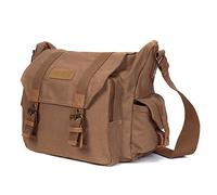 Cwatcun Borsa per fotocamera Borse per fotocamera in tela, borsa per fotocamera per SLR, SLR/DSLR, fotocamera compatta, fotocamera di sistema e accessori con inserto staccabile Custodia, Caffè, L
