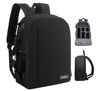 Cwatcun Zaino per fotocamera Zaino fotografico resistente all'acqua Borsa per fotocamera professionale per Mirrorless DSLR/SLR, compatibile con Sony Canon Nikon Fotocamera(2.0 piccolo, Nero)