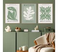 CWBLYZ Arte Murale,Stampa Artistica da Parete Minimalista Astratta Con Donna Geometria e Foglie su Tela Poster Quadri Soggiorno Cucina Ufficio Arredamento per la Casa-40 * 50cm-3PCS (senza telaio)