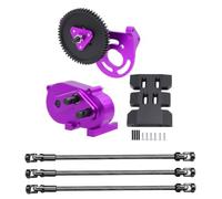 CWBSEB Cambio Trasmissione Metallo Overdrive 30% per RC 1/10 | Transfer Case Motore Anteriore Ingranaggi Acciaio Rinforzati Montaggio Skid Plate Assale(Puple)