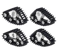 CWBSEB Cingoli RC 1/18 Neve Sabbia Alluminio Gomma 4 Pezzi Set Ruote | Tracce Serbatoio Fuoristrada per Fango Roccia Terreno Trazione Upgrade Accessori RC 1/18(Snow Wheel Silver)