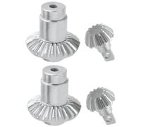 CWBSEB Set Ingranaggi Assale Acciaio Temprato per RC 1/24 1/18 | Ingranaggi Differenziale Conici Metallo Heavy Duty Ricambio Upgrade per Mini Truck da Roccia RC(Silver 2 Pairs)