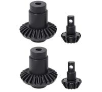 CWBSEB Set Ingranaggi Assale Acciaio Temprato per RC 1/24 1/18 | Ingranaggi Differenziale Conici Metallo Heavy Duty Ricambio Upgrade per Mini Truck da Roccia RC(Black 2 Pairs)