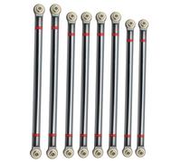 CWBSEB Set Link Telaio Alluminio per RC 1/10 Passo Ruote 313mm | 8 Pezzi Bielle Sospensioni CNC Metallo Tiranti Sterzo Parti Upgrade 4WD(Titanium)