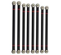 CWBSEB Set Link Telaio Alluminio per RC 1/10 Passo Ruote 313mm | 8 Pezzi Bielle Sospensioni CNC Metallo Tiranti Sterzo Parti Upgrade 4WD(Black)
