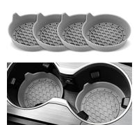 CWCHUHAI 4 Pezzi Sottobicchieri Auto per VW Golf 8 (VIII), Sottobicchiere Auto in Silicone, Antiscivolo per Portabicchieri Dell'auto,Grey
