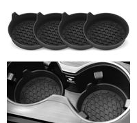 CWCHUHAI 4 Pezzi Sottobicchieri Auto per VW Golf 8 (VIII) Variant, Sottobicchiere Auto in Silicone, Antiscivolo per Portabicchieri Dell'auto,Black