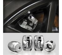 CWCHUHAI 4 Pezzi Tappo Valvola in Alluminio per Audi Q5 II, Tappini Gomme Auto Tappi per Valvole Pneumatici - Resistenti alla Corrosione,Silver