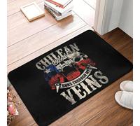 CWCMZDH Cileno Bandiera Sangue Scorre nelle Mie Vene antiscivolo Zerbino Tappetino Tappeto per la Cucina, con Ingresso a Casa Camera da letto Zampa Stuoie