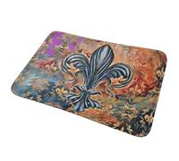 CWCMZDH Fleur-de-lis Ornamento antiscivolo Zerbino Tappetino Tappeto per la Cucina Ingresso Bagno della Casa di Soggiorno Zampa Stuoie