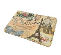 CWCMZDH Francese di Parigi Collage Francia Europa Viaggi Zerbino Tappeto per la Cucina Ingresso Bagno della Casa di Soggiorno Zampa Stuoie