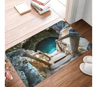 CWCMZDH Illusione 3D abisso tra Pattern Stampato Zerbino Antiscivolo Ingresso Cucina Bagno Piano zerbino Giardino Tappeto Zampa