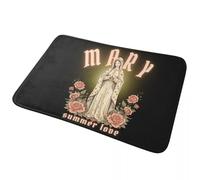 CWCMZDH Maria Amore Estivo Fede Cattolica Floreale Zerbino Tappetino Tappeto per la Cucina Ingresso di Casa Balcone Zampa Stuoie