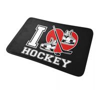 CWCMZDH Mi piace l'Hockey antiscivolo Zerbino Tappetino Assorbente Tappeto per la Cucina Ingresso Bagno della Casa di Soggiorno Zampa Stuoie