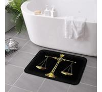 CWCMZDH Oro Bilancia Della Giustizia Legge Logo antiscivolo Zerbino Tappetino Resistente Tappeto per la Cucina Ingresso di Casa Balcone Zampa Stuoie