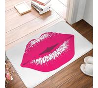 CWCMZDH Rosa Baciare Baciare le Labbra di Rossetto Lucidalabbra antiscivolo Zerbino Tappetino Tappeto per la Cucina Ingresso di Casa Balcone Zampa Stuoie