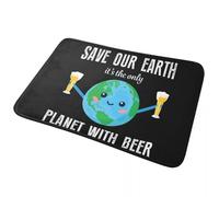 CWCMZDH Salvare il Nostro Pianeta Bere Birra antiscivolo Zerbino Tappetino di Sabbia Raschiare Tappeto per la Cucina, con Ingresso a Casa Camera da letto Zampa Stuoie
