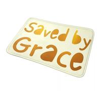 CWCMZDH Salvati per Grazia Oro Font antiscivolo Zerbino Tappetino Resistente Tappeto per la Cucina Ingresso di Casa Balcone Zampa Stuoie