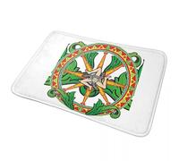 CWCMZDH Sicilia Ruota Del Carretto Siciliano Con Trinacria antiscivolo Zerbino Tappetino Tappeto per la Cucina Ingresso di Casa Zampa Stuoie