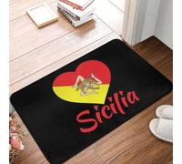CWCMZDH Sicilia Trinacria Italia Siciliana Bandiera antiscivolo Zerbino Tappetino Tappeto per la Cucina, con Ingresso a Casa Camera da letto Zampa Stuoie