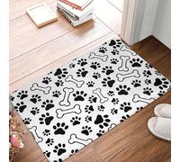 CWCMZDH Zampe e Ossa Modello Regalo Pavimento Anteriore della Porta di Ingresso Stuoia Esterna, Animale Impronta Bagno Cucina Zerbino Giardino Tappeto