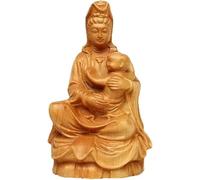 CWCQGH Mini Statua di Quan Yin, Decorazione per la casa e L'Ufficio, Statua di Buddha Femminile Kuan Yin con Bambino, dea della Misericordia Guan Yin, Decorazione da Giardino Zen