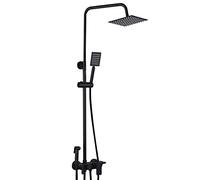 CWCQGH Soffioni Doccia, Sistema Doccia Quadrato, Set Doccia Combinato da Parete per Bagno, Set Rubinetto Doccia Multifunzione con Uscita Acqua a 4 funzioni