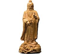CWCQGH Statua di Laozi da 18 cm, in Legno di bosso, intagliata, per Soggiorno, Figure in Legno massello, Ornamenti di Lao Tzu, Artigianato, scrivania, Collezione, Regali