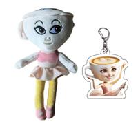 CWED 1 Pezzi Tung Tung Tung Sahur Plush,2025 New Tralalero Tralala Plush,Principessa Cappuccino Italian Brainrot Stuffed Figure Pillow Gift for Fans Include 1 portachiavi