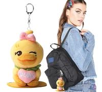 CWED 1 Pezzo Portachiavi Magnetico,blackpink/lisa Ciondolo in Peluche dei Cartoni Animati, Bambola Giocattolo Seduta,Può Essere Appeso alla Borsa,Regali per Ragazze(Giallo)