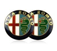 CWED 2 Pezzi 74mm Fregi Stemma Compatibili con Alfa Romeo Auto Logo Per Cofano Anteriore e Posteriore Emblema Stemmi in Metallo（oro）
