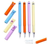 CWED 4pcs Orso penne gel cancellabili con inchiostro cancellabile termosensibile, punta da 0,5 mm,2 neri + 2 blu