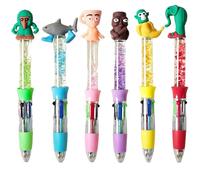 CWENDANER 10 Penne a Sfera Tralalero Tralalala, Giocattolo da Disegno, 6 Penne a Sfera con Glitter e Sabbia con Design a Cartone Animato, per 5-10 Anni (verde)