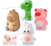 CWENDANER 4 Pezzi Giochi Bagnetto Neonato, Animali Giocattolo per Bambini, Giocattoli da Piscina per Vasca, Adatto da 1 a 4 Anni, Bambini Giochi da Bagnetto, Regalo per Ragazzi Ragazze