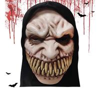 CWENDANER Maschera da zombi in lattice, per adulti, con denti affilati, mostri, vampiri, diavoli, cadaveri, Halloween, carnevale, feste spaventose