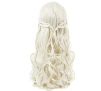 CWENDANER Parrucca da Donna Bionda Lunga Ondulata Riccia 66 cm,Parrucca da Carnevale per Tuttii Giorni,Halloween,Carnevale