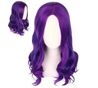 CWENDANER Parrucca da Donna da 24 pollici/60 cm, Parrucca da Strega per Cosplay, Parrucca Viola per Bambini, Parrucca di Carnevale, Parrucche di Halloween