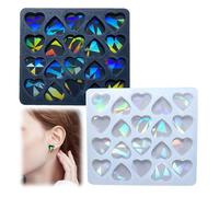 CWENDANER Stampi olografici per cioccolato, stampi per cioccolatini profondi riutilizzabili per fai da te a forma di cuore in silicone, facili da sciogliere (bianco e nero)