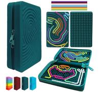 CWENDANER Tavola per attività sensoriali, confezione di giocattoli in silicone bifacciale per autismo e ADHD con 20 corde, adatta a bambini dai 3 anni in su e adulti per ridurre lo stress (blu marino)