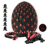 CWENDANER Uovo di drago a sorpresa con drago all'interno, giocattolo con stampa 3D, decorazione creativa, regalo per adulti e bambini (rosso scuro)