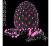 CWENDANER Uovo di drago a sorpresa con drago all'interno, giocattolo con stampa 3D, decorazione creativa, regalo per adulti e bambini (rosso brillante)